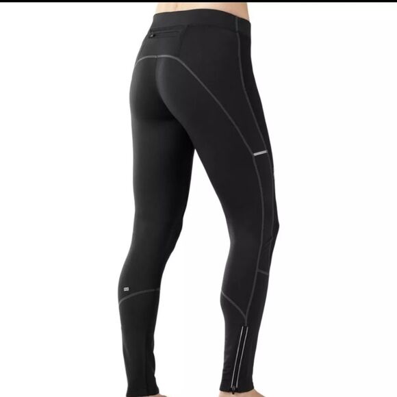 Smartwool Tights Solid Black PhD Run Wind Leggings Merino Blend M Medium - Picture 11 of 11